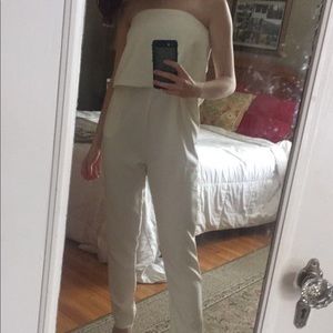 White Lavish Alice jumpsuit, worn once!!